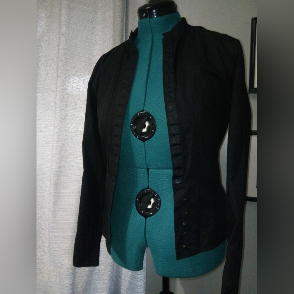Vintage Buffalo David Bitton Long Sleeved Snap Button Shirt in Black Sz M - Picture 12 of 12